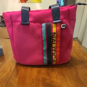 Neon pink mesh Nautica purse